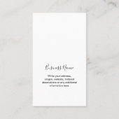 Scriptモダンロゴのイヤリンミニマルグ表示カード 名刺 (裏面)