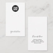 Scriptモダンロゴのイヤリンミニマルグ表示カード 名刺 (正面/裏面)