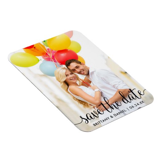 Scriptモダン Save The Date Photo マグネット (右側)