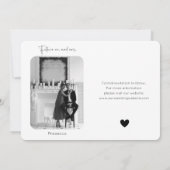 Scriptモダン Save The Date Photo 招待状 (裏面)