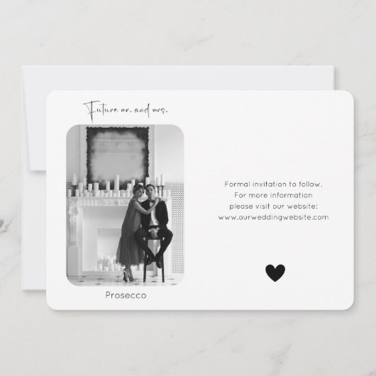 Scriptモダン Save The Date Photo 招待状 (裏面)