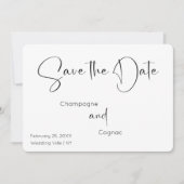 Scriptモダン Save The Date Photo 招待状 (正面)