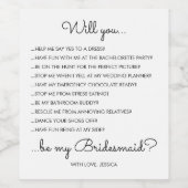 Script おもしろい Bridesmaid Proposal Gift ワインラベル (シングルラベル)