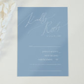 Script お洒落 Dusty Blue Song Request RSVPカード