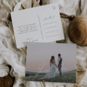 Script お洒落 Horizontal Photo Thank ポストカード