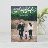Script お洒落 Thanks Happy Thanxsgiving写真 シーズンカード (スタンド正面)