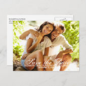Script お洒落Save The Date Photo Cardはがきを 案内ポストカード (正面/裏面)
