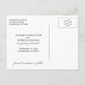 Script お洒落Save The Date Photo Cardはがきを 案内ポストカード (裏面)