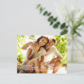 Script お洒落Save The Date Photo Cardはがきを 案内ポストカード (スタンド正面)