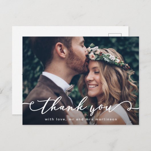 Script かわいらし結婚の写真 ポストカード (正面/裏面)