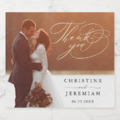 Script エレガント結婚の写真 スパークリングワインラベル (シングルラベル)