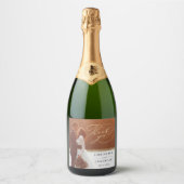 Script エレガント結婚の写真 スパークリングワインラベル (正面)