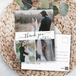 Script エレガント結婚のPhoto Collageありがとう ポストカード