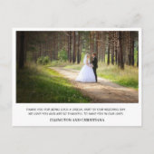 Script エレガント結婚s Thank You 2 Photo ポストカード (裏面)