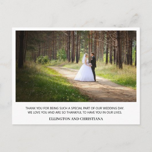 Script エレガント結婚s Thank You 2 Photo ポストカード (裏面)