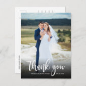 Script エレガント結婚s Thank You Photo ポストカード (正面/裏面)