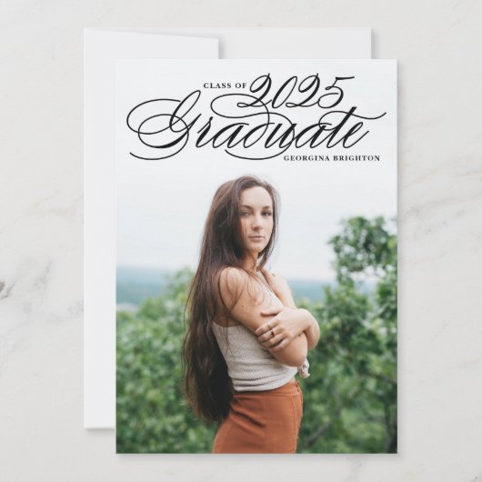 Script エレガント 2018写真卒業招待状II 招待状 (正面)