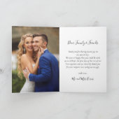 Script エレガント 3フォトコラージュのハート結婚の サンキューカード (内部)