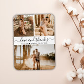 Script エレガント 3 Photo Collage's 結婚 Thank You M マグネット