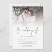 Script エレガント 4写真オーバーレイQRコード結婚s 招待状 (正面)