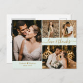 Script エレガント 4 Photo Collage結婚's Thank You P ポストカード (正面/裏面)