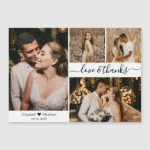 Script エレガント 4 Photo Collage's 結婚 Thank You