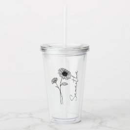 Script エレガント Aster 9月誕生花名 アクリルタンブラー