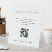 Script エレガント Capture the Love QR Code 結婚's 台座サイン (インサイチュ)