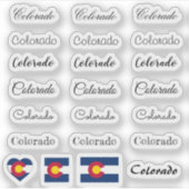 Script エレガント Colorado & Colorado Flag /name Set シール (正面)