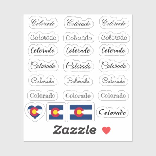 Script エレガント Colorado & Colorado Flag /name Set シール (シート)