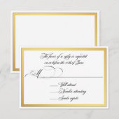 Script エレガント Flowishes Wedding RSVP (正面/裏面)