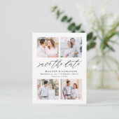 Script エレガント Four Photo Collage日付の保存 案内ポストカード (スタンド正面)