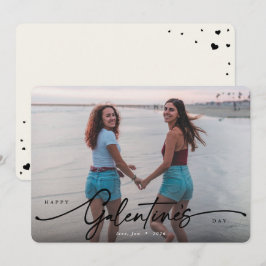 Script エレガント Galentine's Day Flat Photo シーズンカード