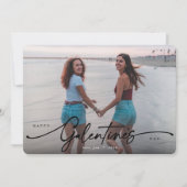 Script エレガント Galentine's Day Flat Photo シーズンカード (正面)