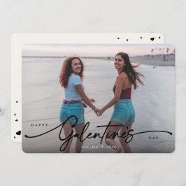 Script エレガント Galentine's Day Flat Photo シーズンカード