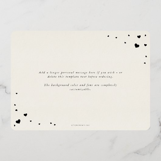 Script エレガント Galentine's Day Foilフォトカード 箔シーズンカード (裏面)