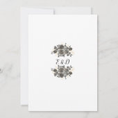 Script エレガント Gothicバラフローラ結婚の 招待状 (裏面)