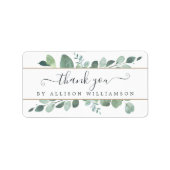 Script エレガント Greeneryありがとう ラベル (正面)