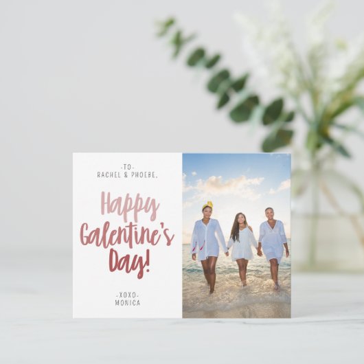 Script エレガント Happy Galentine's Dayの写真 ポストカード (スタンド正面)