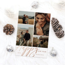 Script エレガント Happy New Yearフォトグミニマルリッド