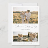 Script エレガント Holly Christmasすてきの写素朴真 シーズンカード (正面)