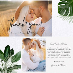 Script エレガント Loveの結婚写真パーソナライズされた サンキューカード