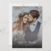 Script エレガント Love & 感謝してい Photo Collage結婚's サンキューカード (正面)