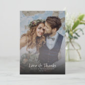 Script エレガント Love & 感謝してい Photo Collage結婚's サンキューカード (スタンド正面)