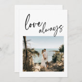 Script エレガント Love Always モダン Photo 結婚's 案内状 (正面/裏面)
