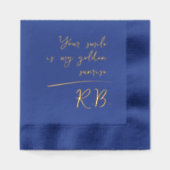 Script エレガント Love Message名のイニシャル 箔ナプキン (正面)