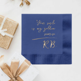 Script エレガント Love Message名のイニシャル 箔ナプキン