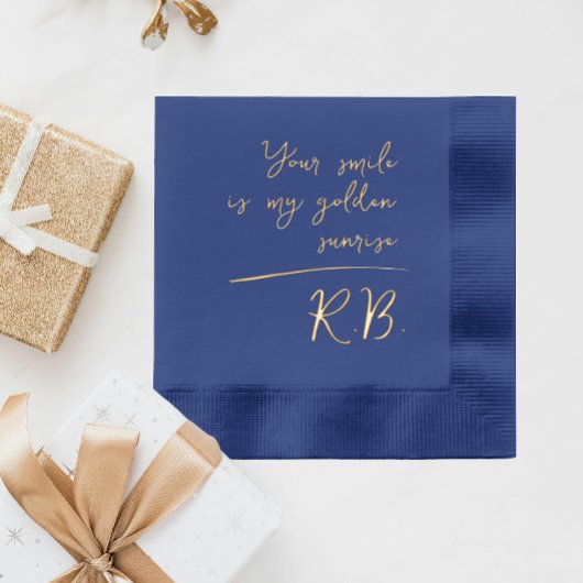 Script エレガント Love Message名のイニシャル 箔ナプキン