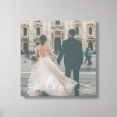 Script エレガント Love Mr.Mrs.カスタムウェディングフォト キャンバスプリント (正面)