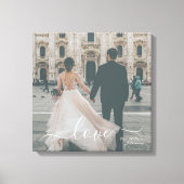 Script エレガント Love Mr.Mrs.カスタムウェディングフォト キャンバスプリント (正面)